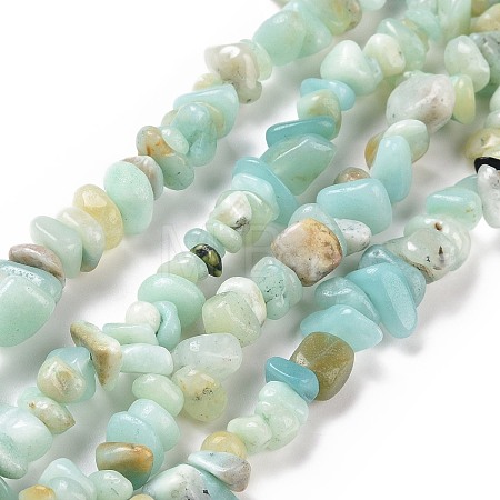 Natural Flower Amazonite Chips Beads Strands G-M205-12B-1