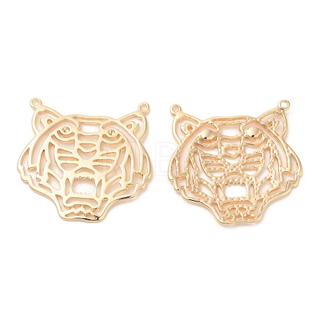 Brass Filigree Animal Pendants KK-G468-37G-1