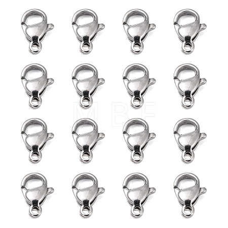 Tarnish Resistant Polished 316 Surgical Stainless Steel Lobster Claw Clasps X-STAS-R072-11A-1