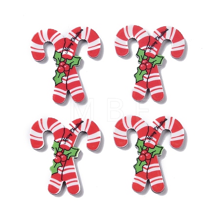 Christmas Style Printed Acrylic Cabochons LS-MACR-O045-01F-1