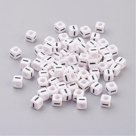 6MM Letter I Acrylic Beads X-PL37C9308-I-1