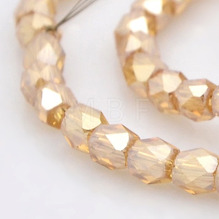 Pearl Luster Plated Glass Faceted Drum Beads Strands GLAA-A032-4mm-PL05-1