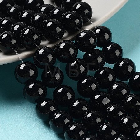 Black Glass Pearl Round Loose Beads For Jewelry Necklace Craft Making X-HY-10D-B20-1