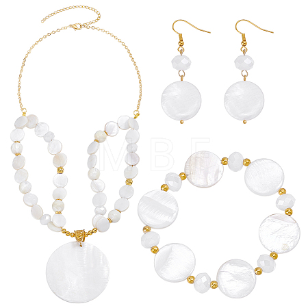 Natural Pearl Necklaces & Bracelets & Dangle Earring Sets SJEW-PH01394-1