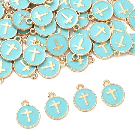 60Pcs Alloy Enamel Pendants ENAM-YW0008-02G-1