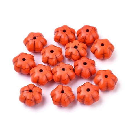 Autumn Theme Dyed Synthetic Turquoise Beads X-G-M148-02-A-1
