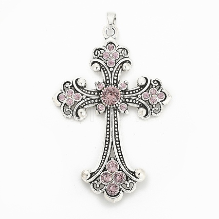 Alloy Rhinestone Big Pendants PALLOY-P198-01AS-RS-1