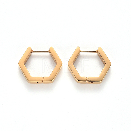 PVD Vacuum Plating 304 Stainless Steel Huggie Hoop Earrings STAS-S103-24G-1