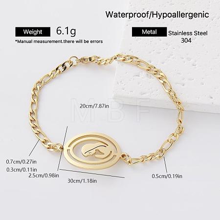 Religion 304 Stainless Steel Link Bracelets for Women AM7429-5-1