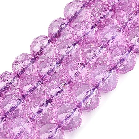Crackle Transparent Glass Beads Strands GLAA-Q108-02A-08-1