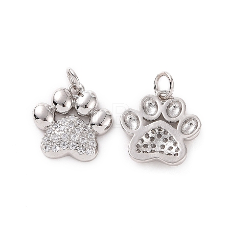 Rack Plating Brass Micro Pave Cubic Zirconia Charms KK-C008-36P-1