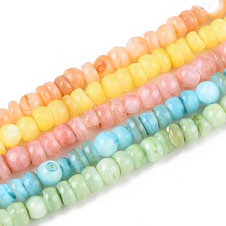 Natural Freshwater Shell Dyed Beads Strands SHEL-T020-29A-1