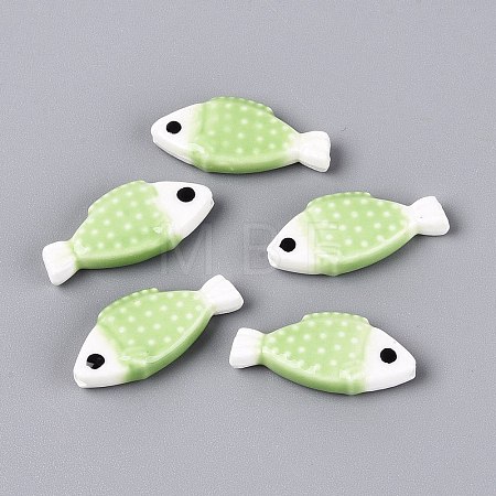 Hand Painted Fish Shaped Porcelain Beads PORC-N013-06A-1