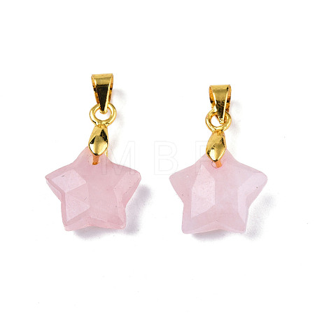Natural Rose Quartz Charms G-N326-142-09-1