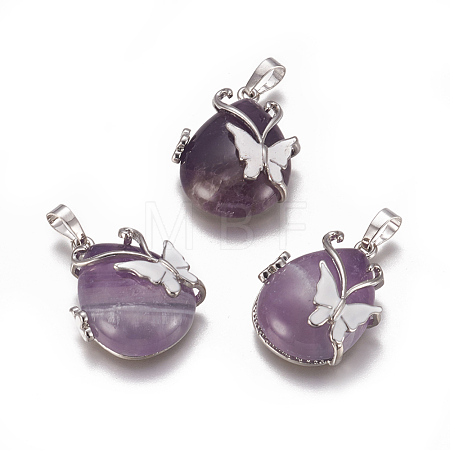 Natural Amethyst Pendants X-G-K296-B08-1