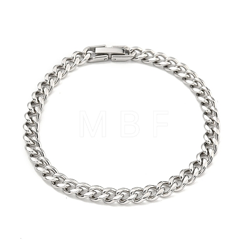 Non-Tarnish 201 Stainless Steel Curb Chain Bracelets for Women and Men BJEW-F473-08P-02-1