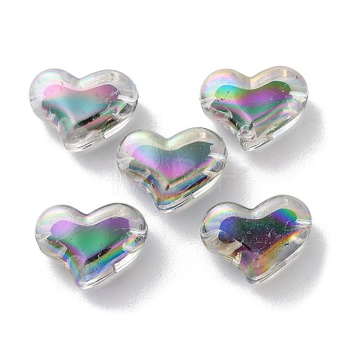 UV Plating Rainbow Iridescent Acrylic Beads OACR-H112-23A-1