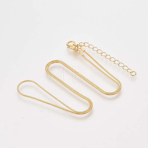 Brass Round Snake Chain Necklace Making MAK-T006-11A-G-1