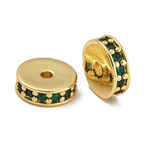 Rack Plating Brass Micro Pave Cubic Zirconia Beads KK-U030-28G-11-1