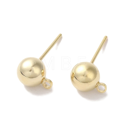 Brass Studs Earrings Finding KK-K383-03C-G-1