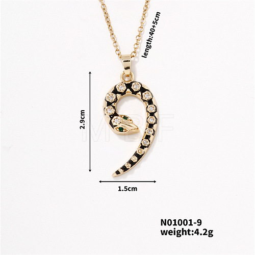 Trendy Snake Pendant Necklace MU5587-9-1