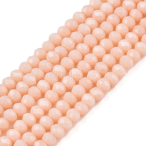 Opaque Solid Color Glass Beads Strands EGLA-T021-02K-1