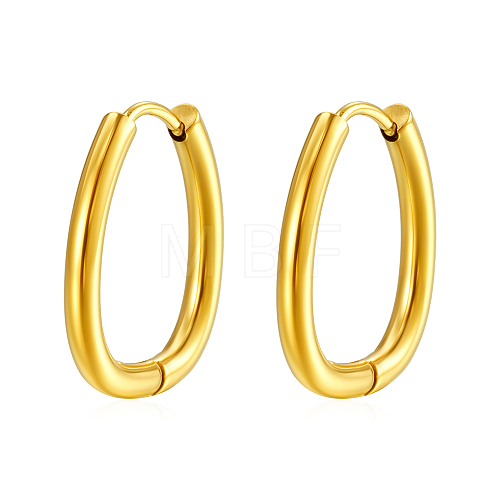 Stylish Stainless Steel Oval Hoop Earrings YV3043-2-1