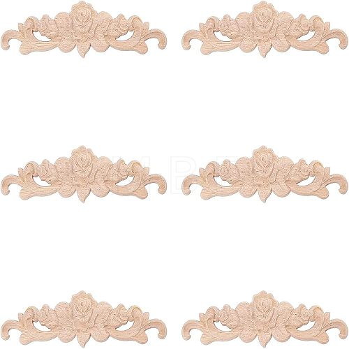 Olycraft Rubber Wood Carved Onlay Applique AJEW-OC0001-54A-1