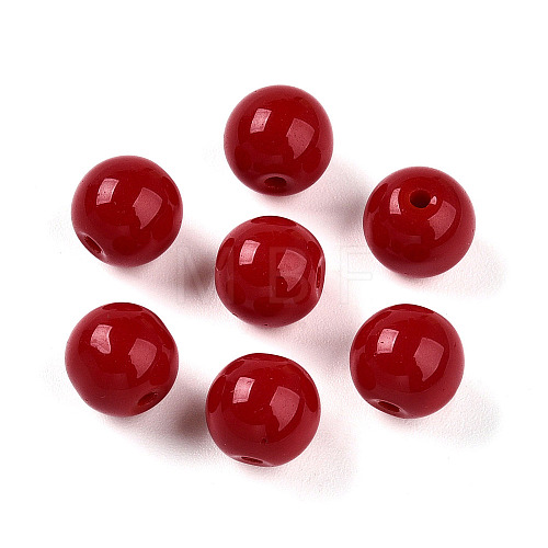 Opaque Solid Color Glass Beads GLAA-N007-8mm-A03-1