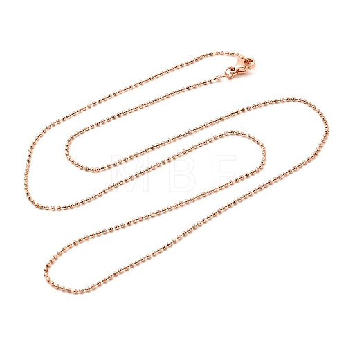 1.5mm Rack Plating Brass Ball Chain Necklaces for Women Men MAK-L044-62RG-1