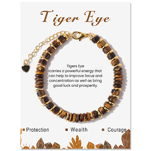 Adjustable Natural Tiger Eye Bead Bracelets PW-WG4E155-04-1