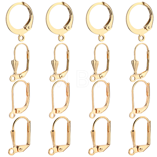 40Pcs 4 Style Brass & 304 Stainless Steel Leverback Earrings Findings FIND-BBC0002-78-1