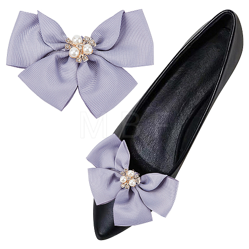 Polyester Bowknot Shoe Decorations FIND-WH0002-18B-1