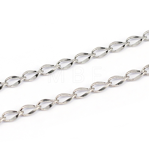 304 Stainless Steel Curb Chains CHS-L001-56-0.4mm-1