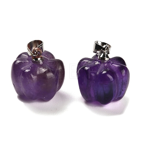 Natural Amethyst Pumpkin Charms G-K338-27P-08-1