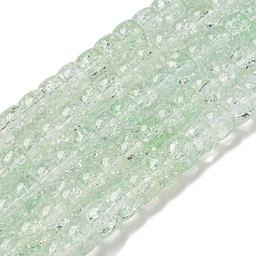 Transparent Spray Painting Crackle Glass Beads Strands GLAA-NH0001-05E-1