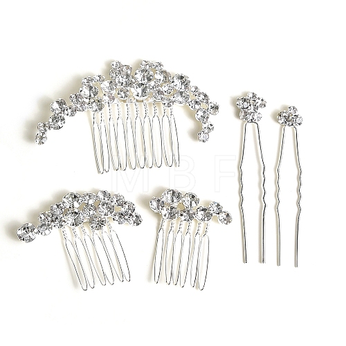 Alloy Hair Combs & Hair Forks Set PW-WG05378-03-1