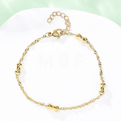 304 Stainless Steel Rope Chain Bracelets for Women BJEW-C094-05G-1