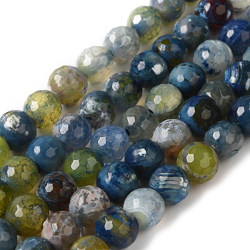 Dyed & Heated Natural Fire Crackle Agate Beads Strands X-G-P539-B01-02-1