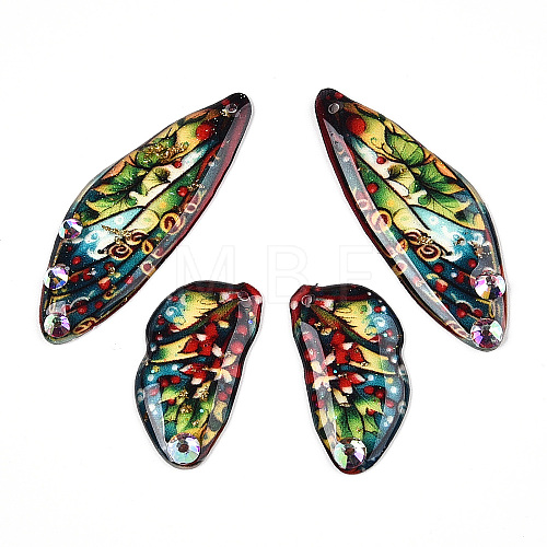 Epoxy Resin Butterfly Wing Pendants FIND-N005-65A-1