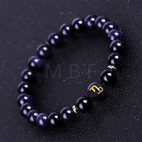 Natural Obsidian Beaded Stretch Bracelets PW-WG74486-11-1