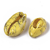 Spray Painted Natural Cowrie Shell Beads X-SSHEL-R047-03-A10-3