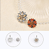 16Pcs 16 Style Alloy Rhinestone Snap Buttons BUTT-CA0001-11-5
