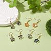 Glass Star Dangle Earrings EJEW-JE04929-6