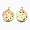 Brass Micro Pave Clear Cubic Zirconia Pendants ZIRC-N039-135-NF-1