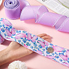 2 Skeins 2 Colors  Summer Theme Polyester Printed Wired Ribbon SRIB-TA0001-24A-6