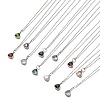 Triangle Cubic Zirconia Pendant Necklaces NJEW-F303-01P-1