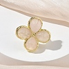 Natural Rose Quartz Faceted Adjustable Finger Rings for Women RJEW-A092-01G-15-2
