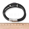 Natural Amethyst & Braided Microfiber Leather Multi-strand Bracelets for Women Men GG-CBAEA55-01C-5