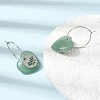 Natural Green Aventurine & 304 Stainless Steel Hoop Earrings for Women EJEW-G475-02P-06-3
